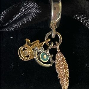 Pandora, Eye & Feather Hamsa Charm